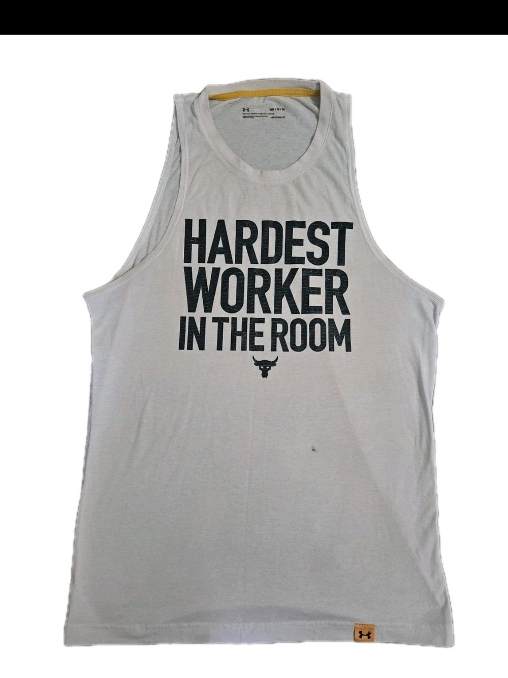 UA Project Rock "Hardest Worker in the Room" Tank Top Size Medium